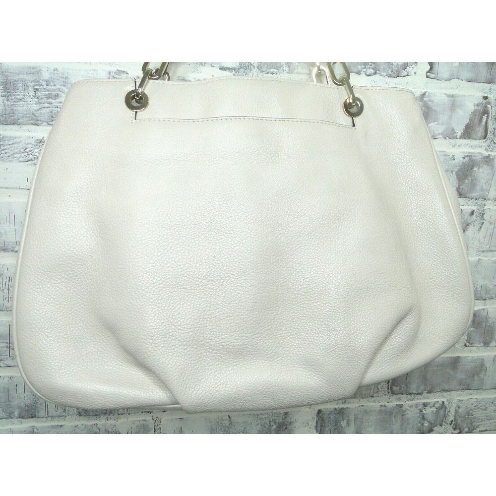 Michael Kors Women's‎ Fulton Leather Vanilla White Gold Chain Hand Bag Purse - Picture 8 of 16